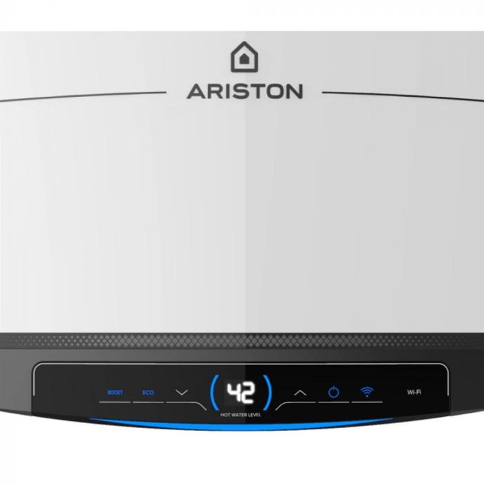 Водонагрівач електр. Ariston QUADRIS 120 WIFI FR EU прямокутний, 120л, 2,4кВт, сух. нагр. елемент, ел. кер-ня, B, Франція, білий