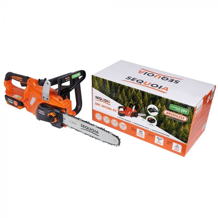 Пила ланцюгова акумуляторна SEQUOIA SBC2012BS-EV 20В акб 1х4.0А·год шина 30см 1/4" 6.0м/с ЗП 3.2кг