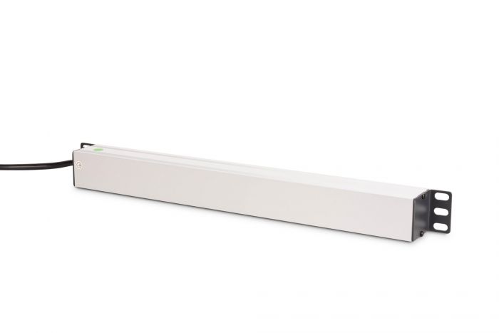 Пристрій розподілу електроживлення DIGITUS 1U, 8xSchuko, 16A, 250V, вимикач, запобіжник, вилка Schuko