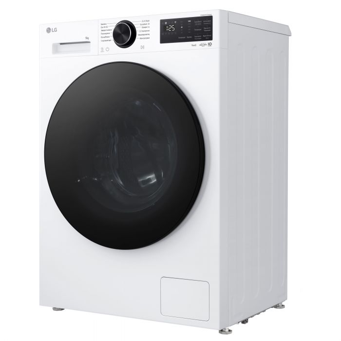 Пральна машина LG фронтальна, 9кг, 1200, A, 48см, дисплей, пара, інвертор, білий