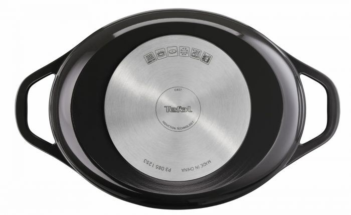 Каструля Tefal Air, з кришкою, 5.7л, алюміній, чорний