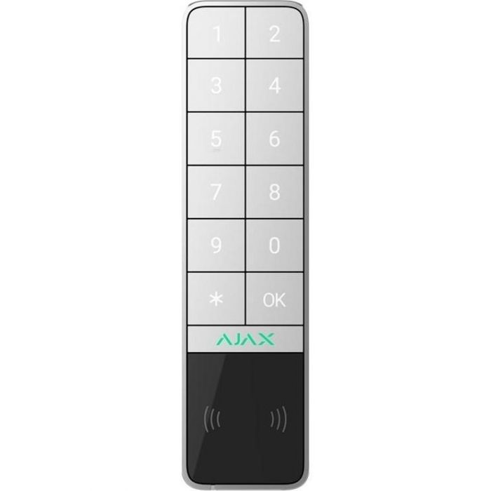 Бездротова зовнішня клавіатура Ajax KeyPad Outdoor Jeweller, біла