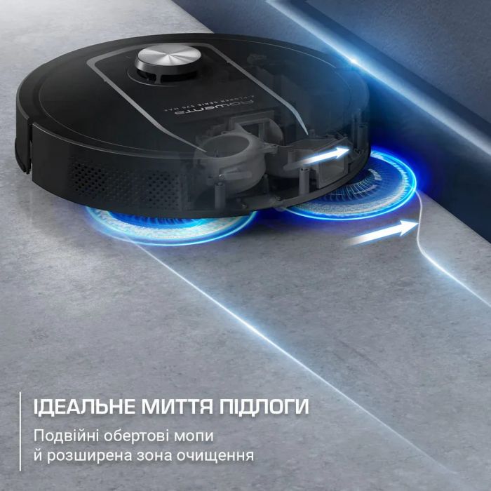 Робот-пилосос Rowenta миючий X-Plorer Serie 575 Max Standard, 10000ПаВт, h=10.5см, 0.22л, конт пил -0.3л, автон. робота до 120хв, чорний