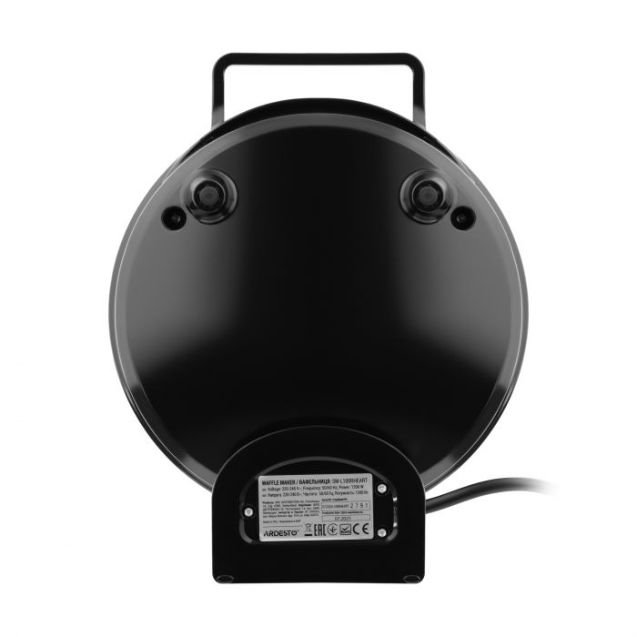 Вафельниця ARDESTO 1200Вт, вафлі в формі сердця,  корпус-пластик, чорний