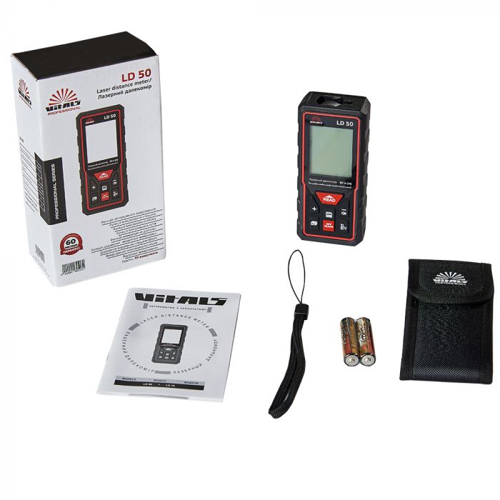 Далекомір лазерний Vitals Professional LD 50 , 0.05–50м, ±3мм, 0.17кг