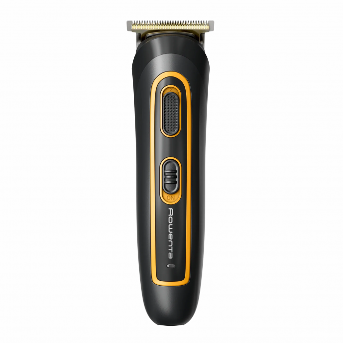 Тример Rowenta Sport Collection, для голови, носа, вух і тіла, мережа+акум., роторний мотор, насадок-8, чохол, титан.напил., чорно-жовтий