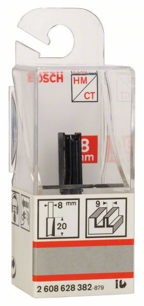 Фреза пазова Bosch Professional з двома лезами Std S8 D9 L20
