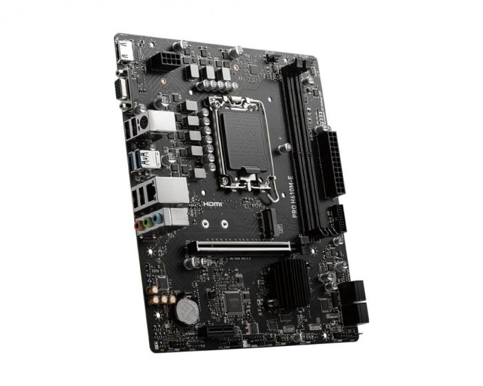 Материнcька плата MSI PRO H610M-E s1700 H610 2xDDR5 M.2 HDMI D-Sub mATX