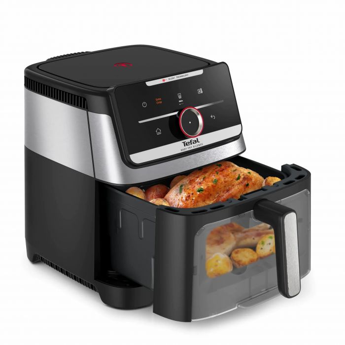 Мультипіч Tefal Easy Fry Silence XXL Smart Vision, 1800Вт, чаша-7л, сенсорне керув., 55 програм, з віконцем, пластик, нерж. сталь-чорний