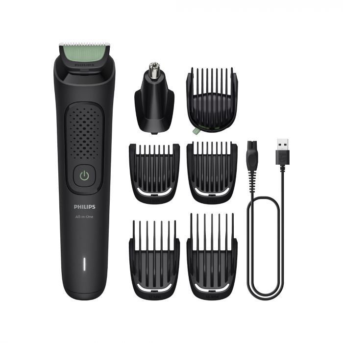 Тример Philips Series 3000, для обличчя, голови, тіла, акум., сталь, чорний