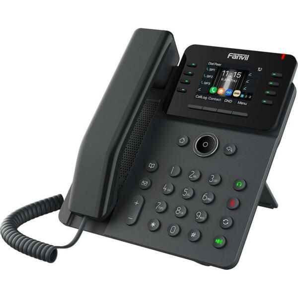 Телефон IP Fanvil V62G-Black 2xGE LAN, 12 SIP ліній, 21 DSS клавіш, VPN, SW Linux, PoE, 2.8" кольоровий дисплей, чорний