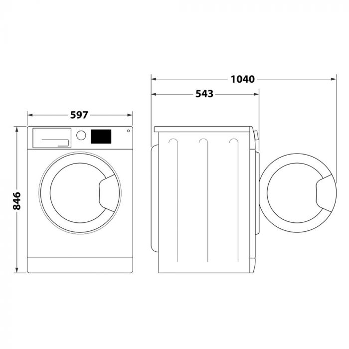 Сушильна машина Whirlpool тепловий насос, 7кг, A+++, 54,3см, дисплей, інвертор, люк чорний, білий