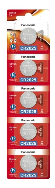 Батарейка Panasonic літієва CR2025 блістер, 5 шт.