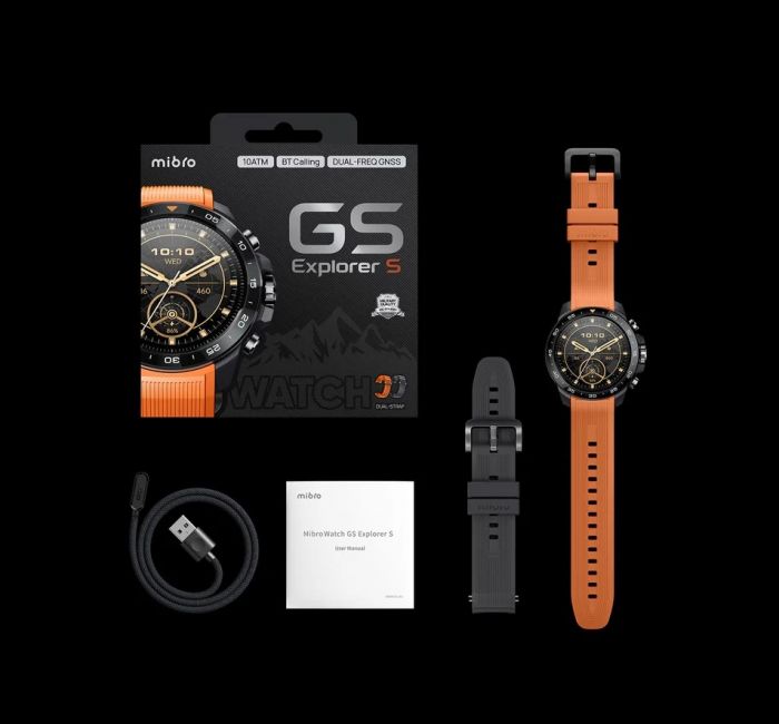 Смарт-годинник Mibro GS Explorer S 48мм, 1.32", 466x466, AMOLED, BT 5.3, Dual-band GPS, 10 ATM, чорний обсидіан