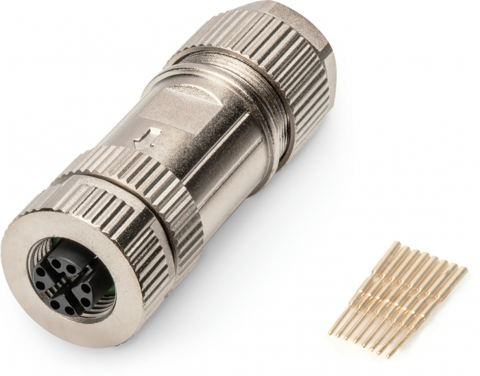 Конектор DIGITUS CАТ 6A M12 F, X-coded, STP, IP67