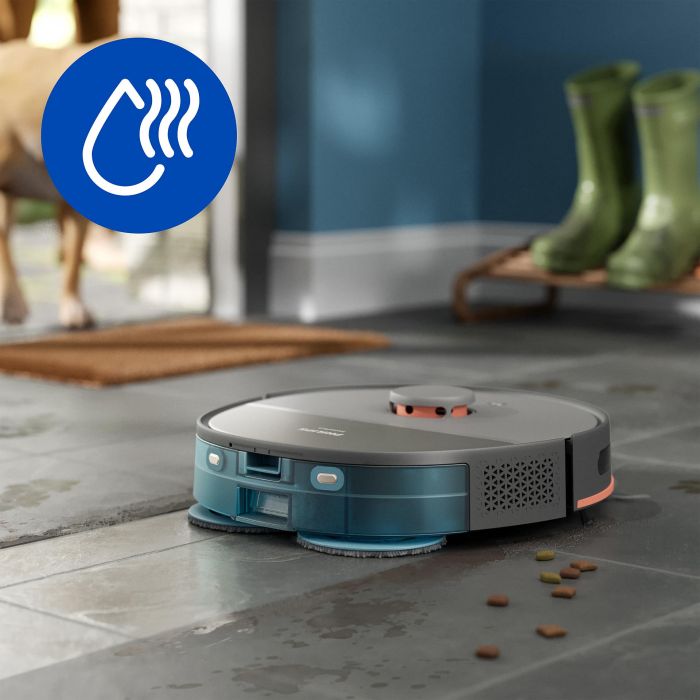 Робот-пилосос Philips Series 5000, h=29.2см, вологе прибирання, конт пил -0.26л, вода -0.27л, автон. робота до 200хв, EPA 10, чорний