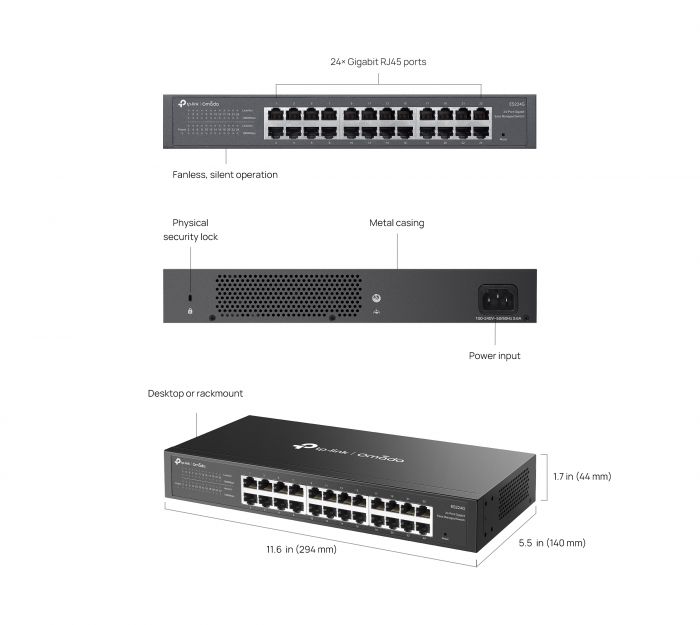 Комутатор TP-LINK ES224G 24xGE, WebSmart