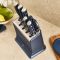 Набір ножів Tefal EverSharp Pro, з блоком, 6предметів, нержавіюча сталь, синій