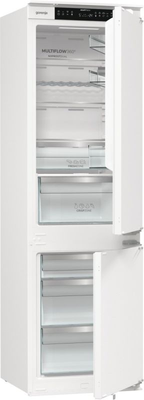 Холодильник Gorenje вбудований з нижн. мороз., 177x69x55см, 2 двері,252(76)л, А+, NF+, Зона св-ті, Диспл, Wi-Fi, Біли