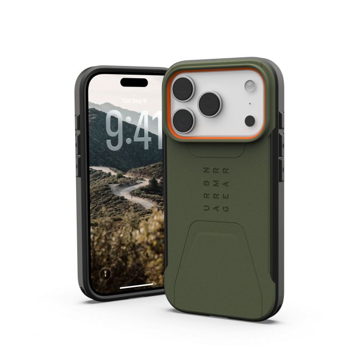 Чохол UAG для iPhone 17 Pro, Civilian MagSafe, Olive/Orange