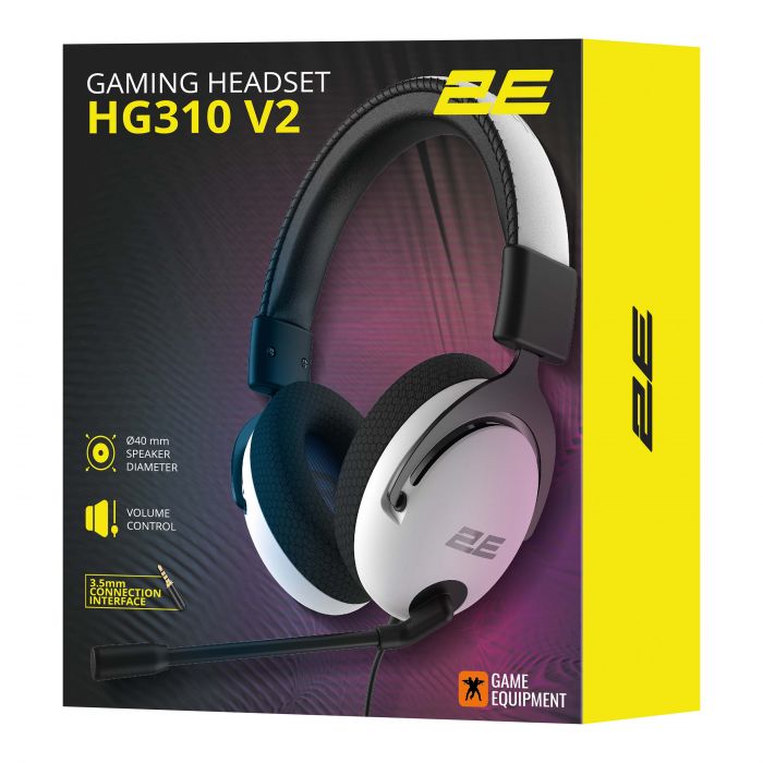 Гарнітура ігрова 2E GAMING HG310 V2, mini-jack, 1.5м, білий