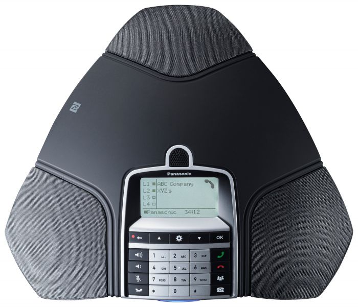 Конференц телефон IP Panasonic KX-HDV800RU 1xFE LAN, 1xUSB Mini-B, 3xRJ11, BT, NFC, SIP, PoE, монохромний дисплей