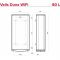 Водонагрівач електричний Ariston VELIS DUNE WIFI 80 EU плаский, слім, 80л, 2*1,5 кВт, емал. нагр. ел, ун. монтаж, ел. кер-ня, B, Італія, білий
