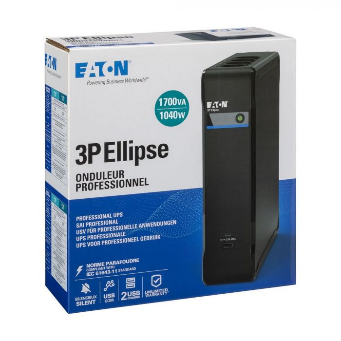 Джерело безперебійного живлення Eaton 3P Ellipse 1700VA/1040W, 2xUSB charges+USB port, 4+4xSchuko