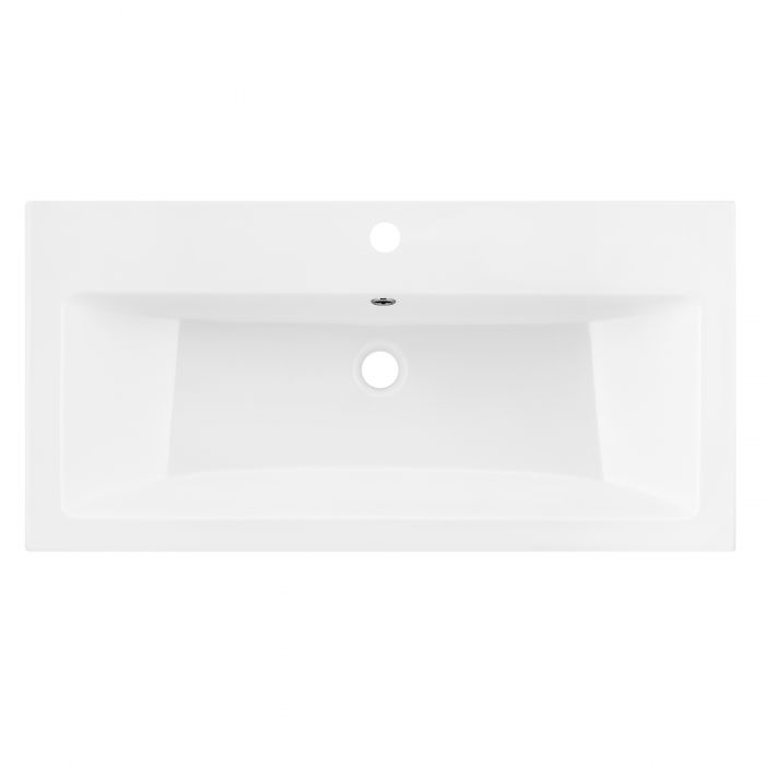 Раковина, умивальник ARDESTO Sati, штучний камінь, прямокут., з отвором для змішувача, з отвором для переливу, 895x450x158мм, накладний, білий
