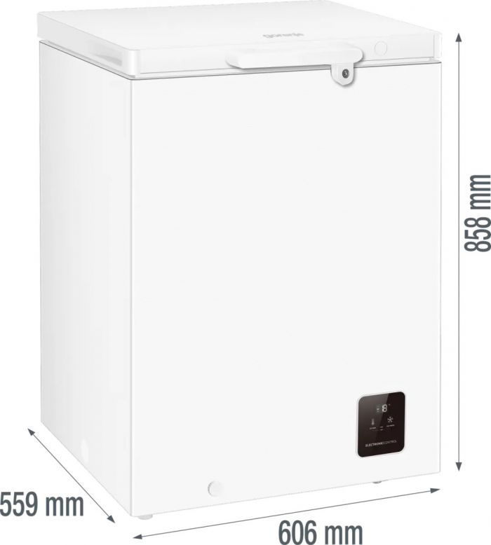 Морозильна скриня Gorenje, 141л, А+, ST, інверторн, Дисплей, білий