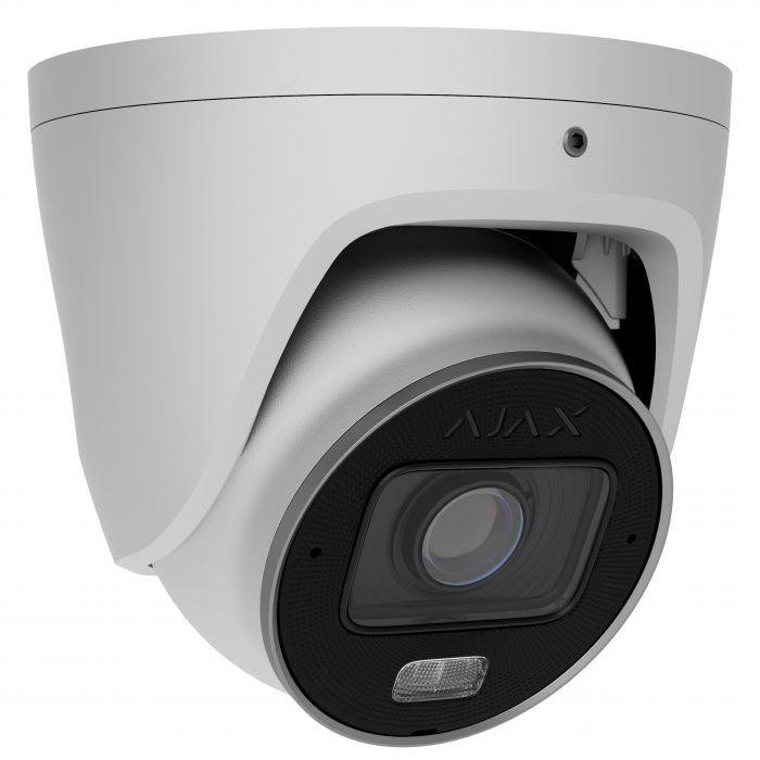 IP-камера дротова Ajax TurretCam HLVF 8 MP White, 2.8–12 мм, PoE, True WDR, IP67, ІЧ 60 м, LED 40 м, аудіо, кут огляду 31° до 111°, вулична, біла, 126283.197.WH1