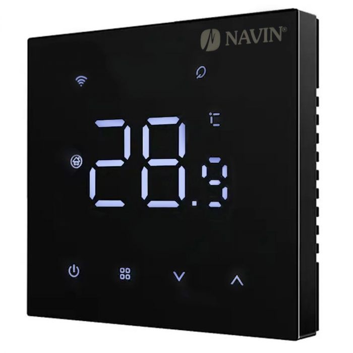Терморегулятор Navin WT410B-16А 5...35 °C для теплої підлоги електронний Wi-Fi Tuya, Smart Life вбудований дротовий датчик 16A 230В чорний