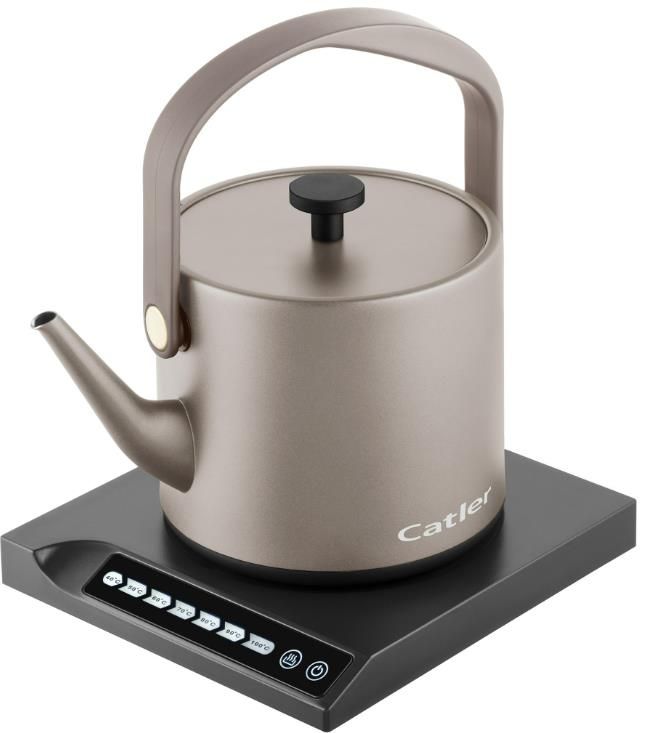 Електрочайник Catler 0.6л, Strix, заварник, нерж. сталь, підтримка температури, сенс. керув., бежевий