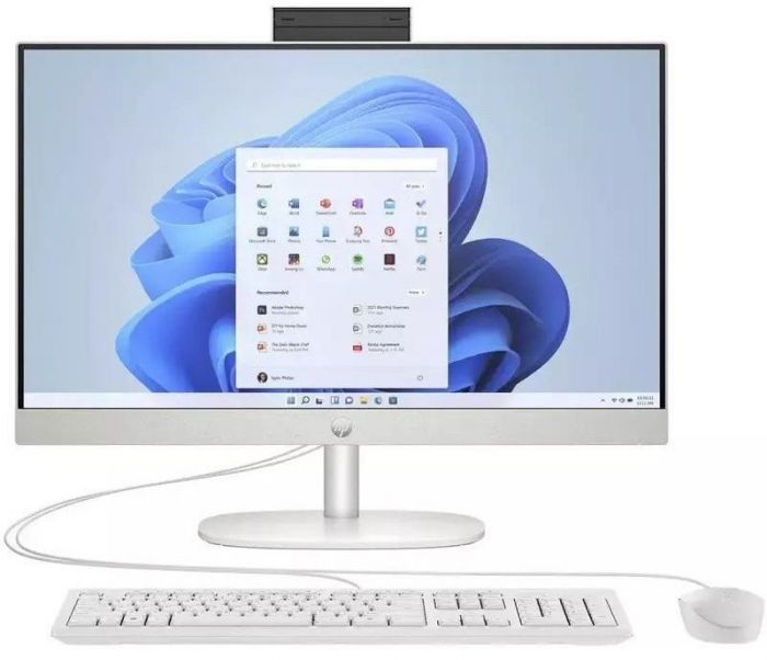 Комп'ютер персональний моноблок HP All-in-One 23.8" FHD IPS AG, Intel U7-155U, 16GB, F512GB, UMA, WiFi, кл+м, DOS, білий