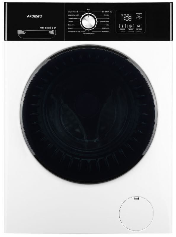 Пральна машина ARDESTO фронтальна Black Mars, 8кг, 1200, А, 55.5см, дисплей, інвертор, білий