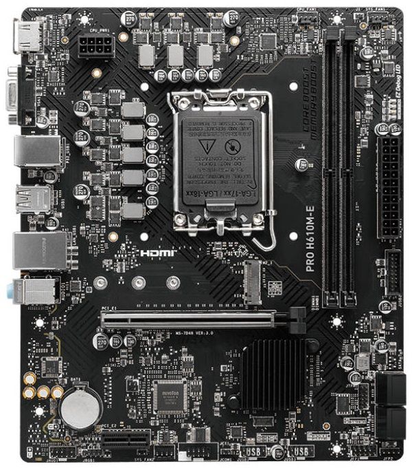 Материнcька плата MSI PRO H610M-E s1700 H610 2xDDR5 M.2 HDMI D-Sub mATX