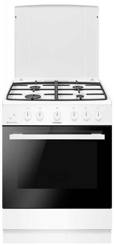 Плита Hansa газова, 67л, 60x60см, чавун, газ контр., білий