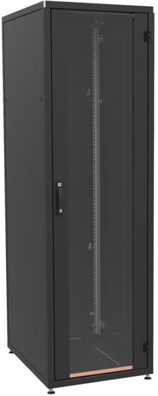 Шафа ZPAS 19", 42U, SZB IT, передні скляні двері, 800x800 мм, максимально 1500кг, чорна
