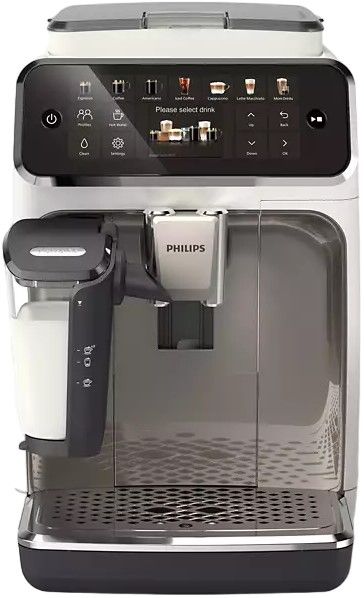 Кавомашина Philips Series 4400 LatteGo, 1.8л, зерно+мелена, автомат.капуч, дисплей, авторецептів -12, біло-срібна