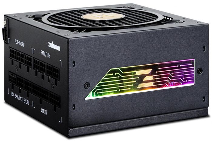 Блок живленняZalman Teramax 2 View  (1000W) 99%, 80+ Gold, 120мм, 1xMB 24pin(18+10), 2xCPU(4+4 pin), 3xMolex, 12xSATA, 4xPCIe 8pin(6+2), 1xPCIe GEN5 16pin, 1x +5V ARGB cable, Fully Modular