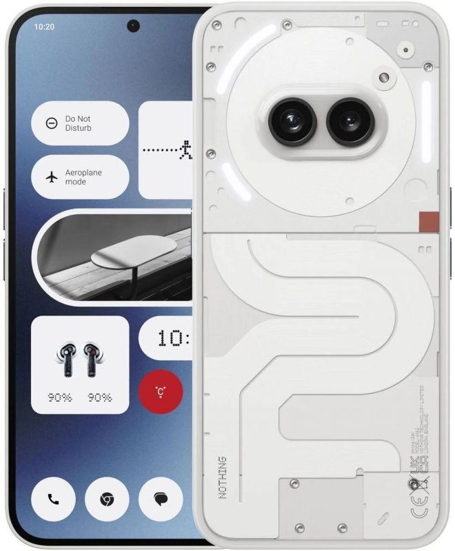 Смартфон Nothing Phone (2a) 6.7" 12/256ГБ, 2SIM, 5000мА•год, білий