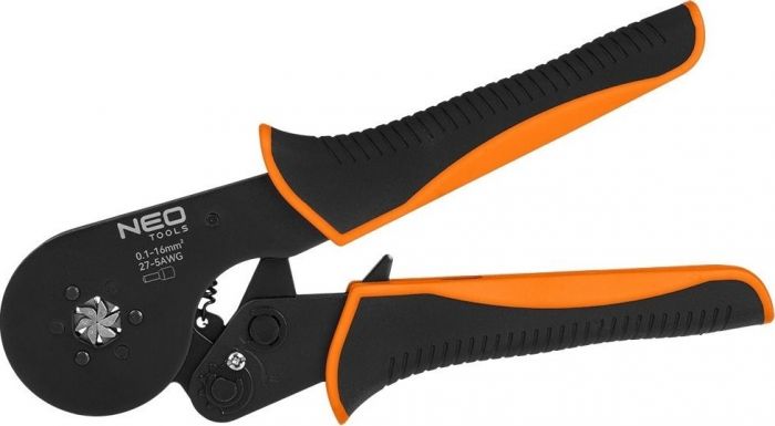Кліщі обтискні Neo Tools для кінцевих гільз 0,1-16мм2, 200мм 40Cr