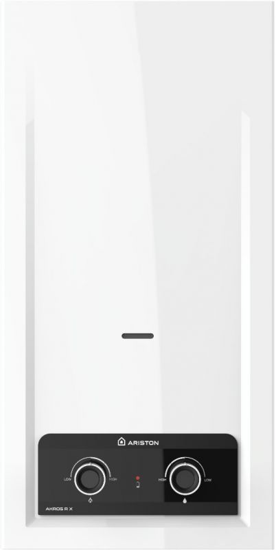 Газова колонка Ariston AKROS R X 1020 10л/хв 19,5кВт Low NOx розпалювання від батарейок білий
