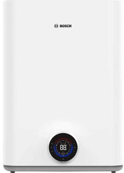 Водонагрівач електр. BOSCH плаский слім Tronic 5500iT, 80л, 1.5кВт, ун. монтаж, електр. кер-ння, Wi-Fi, B, білий