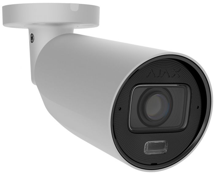 IP-камера дротова Ajax BulletCam HLVF 5 MP White, 2.8–12 мм, PoE, True WDR, IP67, ІЧ 60 м, LED 40 м, аудіо, кут огляду 31° до 111°, вулична, біла, 126277.217.WH1