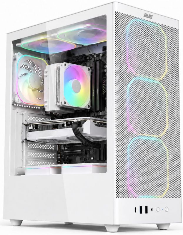 Комп’ютер персональний 2E Rational Intel i5-14400F, 32Gb, F1TB, NVD5050-8, H610, 2E-V8210W, 500W, FreeDos, білий