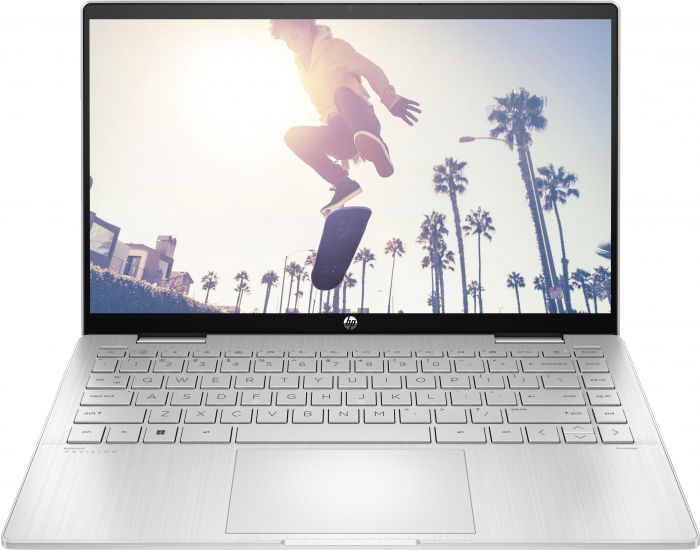 Ноутбук HP Pavilion x360 14-ek2007ua 14" FHD IPS Touch, Intel 3-100U, 8GB, F512GB, UMA, DOS, сріблястий