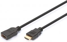Кабель DIGITUS HDMI High speed + Ethernet (AM/AF) 2.0м, чорний