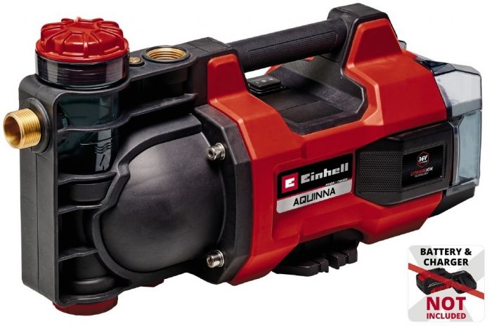Насос відцентровий акумуляторний Einhell Professional AQUINNA 36/34, 36В(18В+18В) 3400л/год, вис. 37м, глиб. 6м режими ECO/BOOST, 4.2кг, без АКБ та ЗП