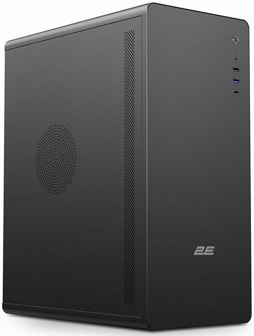 Корпус 2E Credo V500B без БЖ, 1xUSB3.0, 1х USB 2.0, 1xUSB Type-C, 1x120мм, VGA 310мм, ATX, чорний